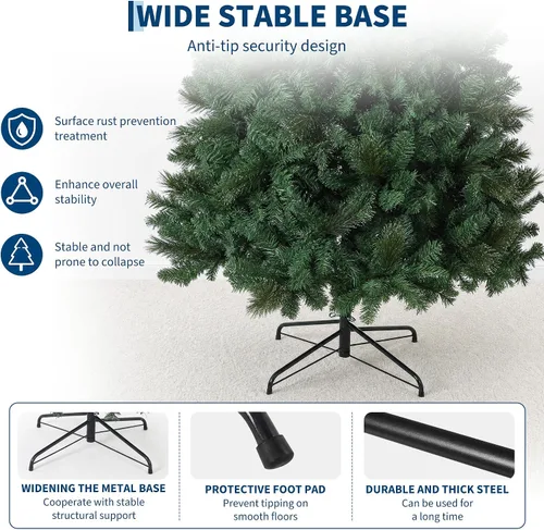 Vista 4 de Aptliton Árbol de Navidad artificial preiluminado de 7.5 pies con aguja