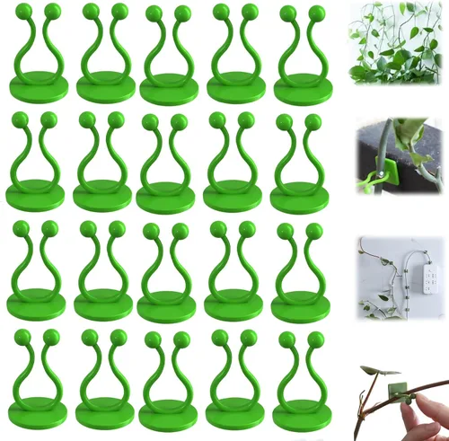 Vista 11 de HISKI Clips de pared para escalada de plantas, fijador de plantas verdes con gancho autoadhesivo, clips de pared para plantas trepadoras, clips