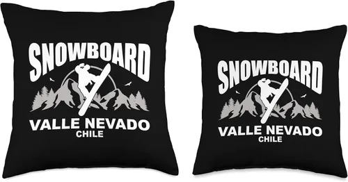 Vista 3 de Snowboard Valle Nevado by Vertical Blue Designs Snowboard Rider Valle Nevado Chile Throw Pillow, 16x16, Multicolor