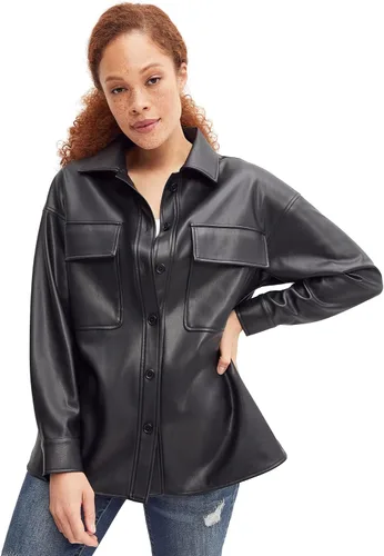 Vista 3 de ellos Chaqueta de piel sintética de talla grande para mujer