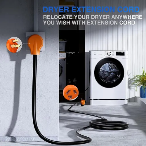 Vista 8 de Nilight Cable de Extensión para Secadora EV de 15 Pies 3 Clavijas 30 Amperios NEMA 10-30P 10-30R Cable de Extensiones Antiguas Servicio Pesado