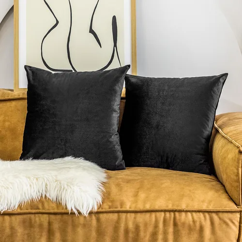 Vista 26 de Home Brilliant Funda de cojín decorativa para el hogar, en terciopelo, para sofá, silla, cama.