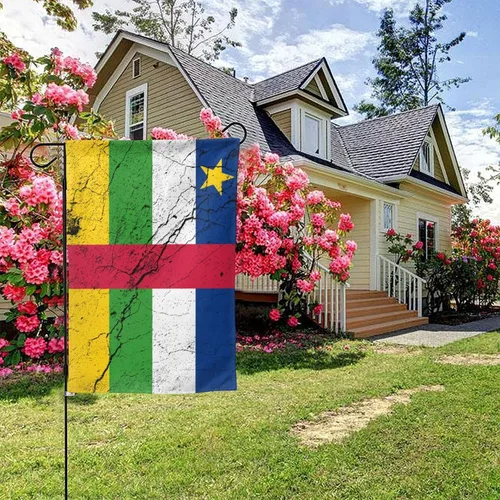 Vista 5 de Flag Of The Central African Republic Texture Effect Garden Flag 28"x40" Inch Double Sided Garden Flags Home Lawn Outdoor Decor Flags Party Banner