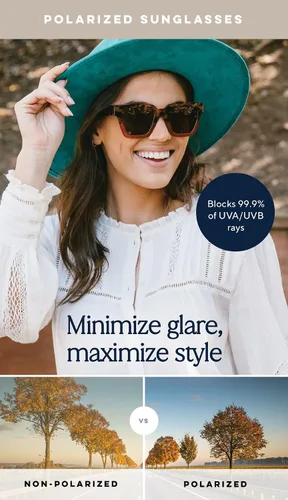 Vista 6 de Peepers by PeeperSpecs Women's Out of Office Sun Square Polarized, No Correction Sunglasses