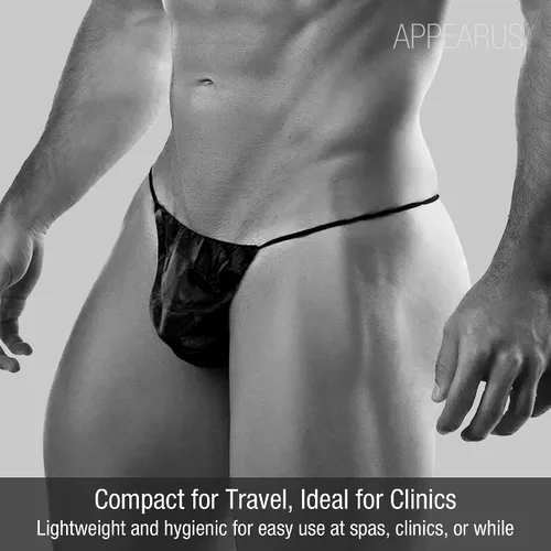 Vista 3 de APPEARUS Tanga de spa desechables para hombre para bronceado en aerosol, tatuajes y tratamientos corporales, talla única