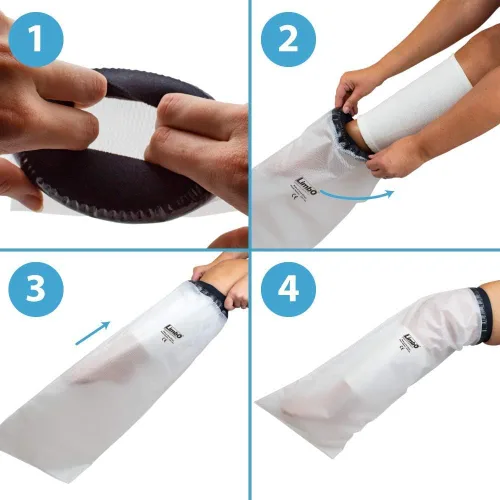 Vista 5 de LimbO Protector impermeable de yeso y heridas (largo - delgado) para pacientes de más de 6 pies