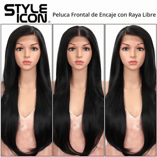 Vista 5 de Style Icon Easy-360 pelucas de encaje de 26”, encaje en la parte frontal; pelucas Ombre peluca sintética. 1b