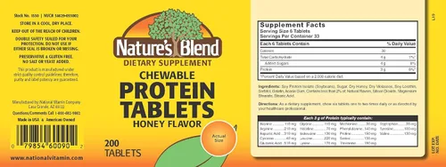 Vista 2 de Tabletas de proteína Natures Blend con sabor a miel (200 tabletas)