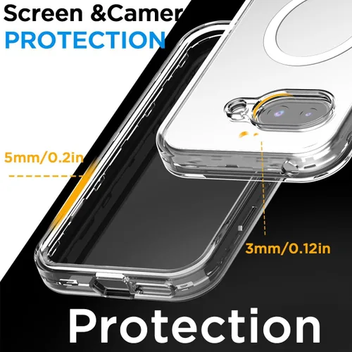 Vista 4 de AICase Funda transparente para Google Pixel 9a (6.3 pulgadas), resistente protección contra caídas, cuerpo completo, a prueba de golpes, a prueba