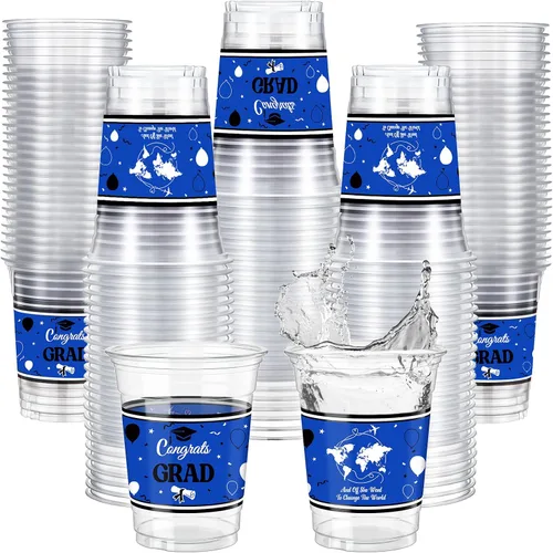 Vista 9 de Qinyoung 100 vasos de plástico con lazo rosa de 12 onzas, vasos desechables de coqueta, lazo rosa y corazón, vasos de plástico transparente