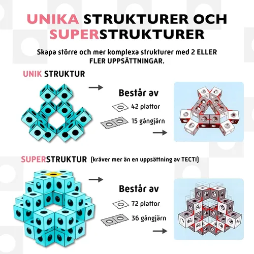 Vista 6 de TECTI Sistema de construcción cinética – Cubos con movimientos sísmicos – Consta de cubos interconectados tridimensionales – Construye más de 50