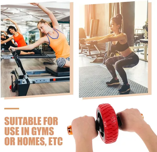 Vista 9 de CHILDWEET Compact Ab Roller Wheel for Abdominal Exercise with Ergonomic Handles and Stable Resistance Spring Mechanism Fitness Equipment for Home