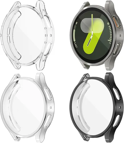 Vista 21 de (Paquete de 4) Funda Protectora de Pantalla Compatible para Samsung Galaxy Watch 6 de 40 mm (Versión 2023) Funda de Silicona Protectora Completa
