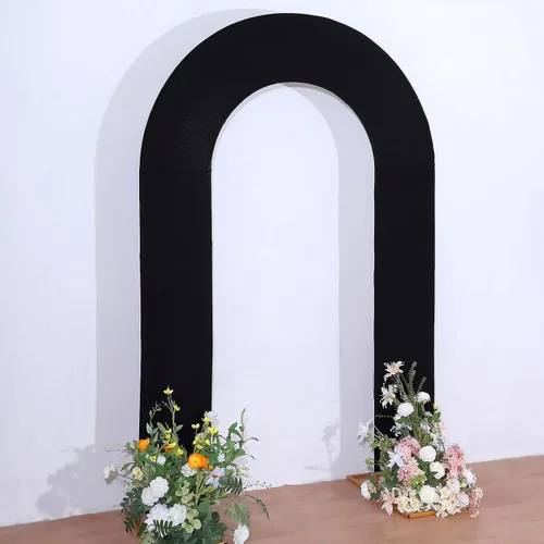 Vista 11 de Efavormart - Funda de arco abierto de elastano beige de 7 pies, doble cara, ajuste cómodo, en forma de U, para bodas escandalosas y decoración