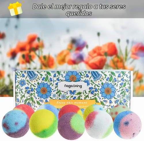Vista 6 de Set de regalo de bombas de baño, 10 bombas de baño de burbujas orgánicas