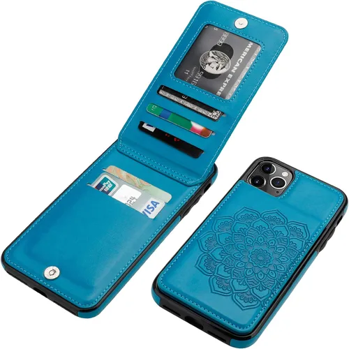 Vista 12 de Vaburs Funda compatible con iPhone 11 con tarjetero de crédito, diseño de guepardo de leopardo negro, cierre magnético de piel sintética de primera