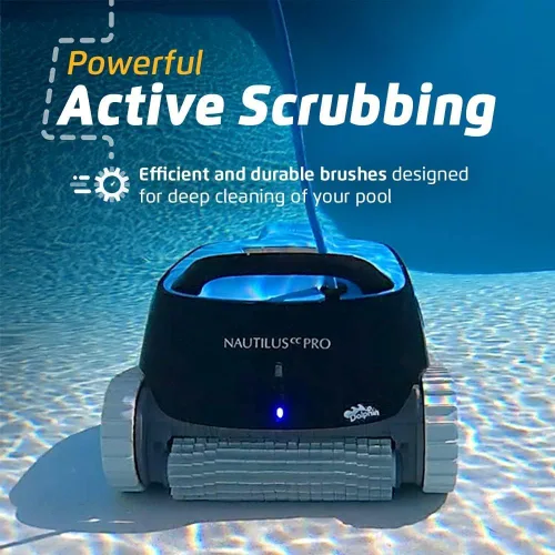 Vista 4 de Dolphin Nautilus CC Pro Wi-Fi Aspiradora Robótica Automática para Piscina, Escalada de Paredes, Cepillo Limpiador de Línea de Agua, Ideal