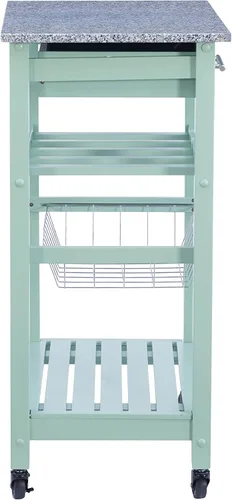 Vista 10 de Linon Isla de cocina, verde, 15.75 x 22.83 x 33.86 pulgadas Verde y granito