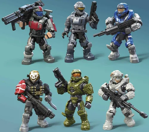 Vista 5 de MEGA Halo - Juego de juguetes de construcción de figuras de acción, paquete de coleccionista de personajes del 20 aniversario con 352 piezas, 20