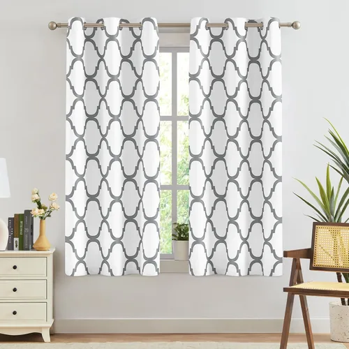 Vista 40 de Melodieux - Cortinas de bolsillo de moda marroquí para cocina, cafetería o baño, pequeñas ventanas
