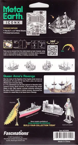 Vista 7 de Fascinations barco de juguete de metal 3D ICONX Queen Anne`s Revenge
