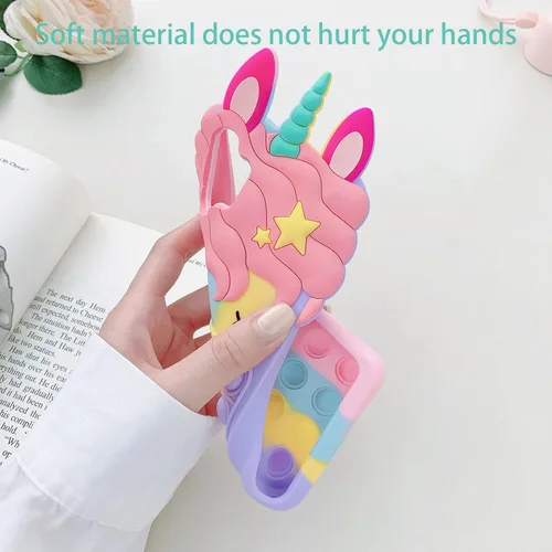 Vista 3 de nancheng Funda antiansiedad con burbujas para Samsung Galaxy A21, funda protectora de silicona suave a prueba de golpes, antiarañazos