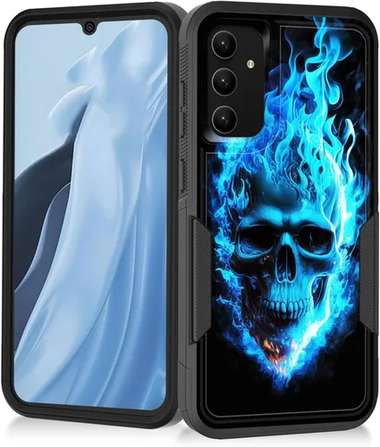 Vista 146 de Funda para Galaxy A14 5G, resistente de doble capa híbrida de policarbonato duro, goma suave, a prueba de golpes, funda protectora resistente