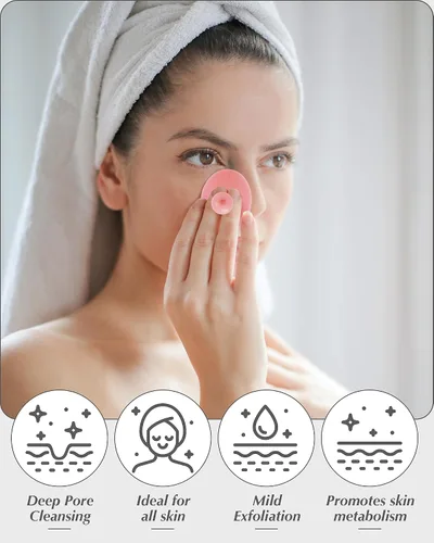 Vista 6 de Exfoliante facial, 8 unidades de silicona para mujeres, cepillo de limpieza facial, almohadilla de poros para acné para limpieza profunda, cuidado