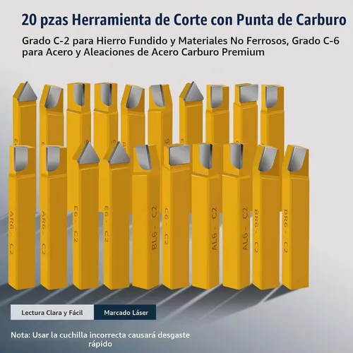 Vista 8 de Herramienta de corte con punta de carburo de 1/2", herramientas de corte