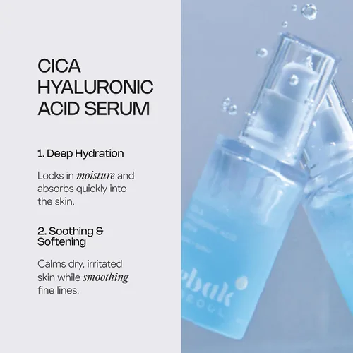 Vista 3 de Meebak Suero de ácido hialurónico coreano – Suero facial hidratante y voluminoso para una piel radiante y húmeda Centella asiática y vitamina C