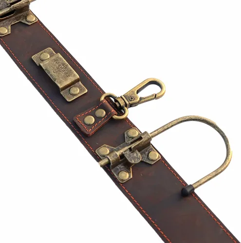 Vista 5 de TOURBON - Cinturón de herramientas ajustable con 2 bolsillos para herramientas, 7 fundas para herramientas (marrón oscuro) Hanging Hooks Hammer