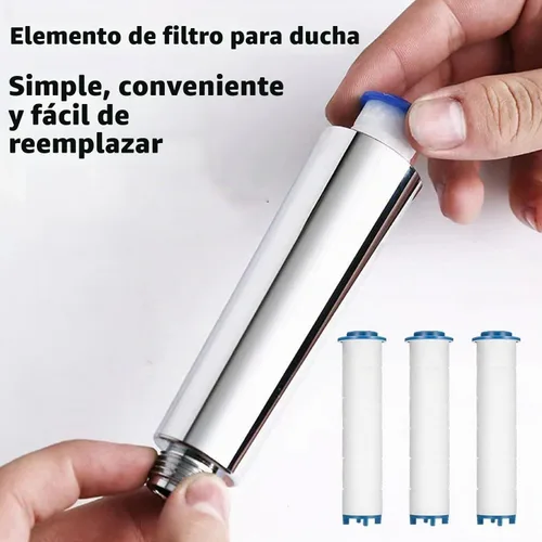 Vista 4 de Filtros de cabezal de ducha, 10 unidades, filtro de cabeza de gotas de ducha iónicos, filtro de ducha de mano con filtro de algodón PP, múltiples