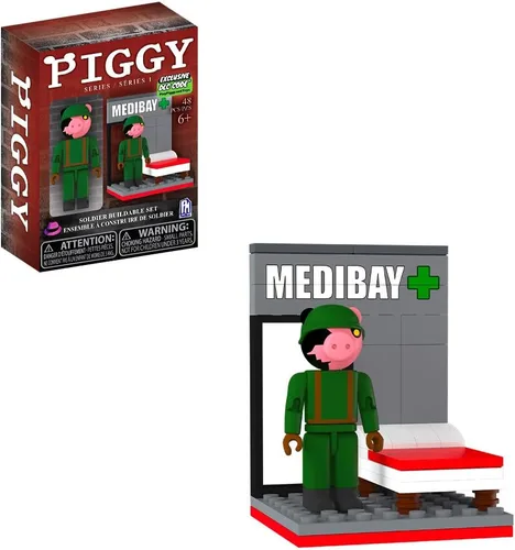 Vista 5 de PIGGY - Juego de figuras Badgy Buildable - Juego de ladrillos de construcción Badgy Serie 1 - Incluye DLC