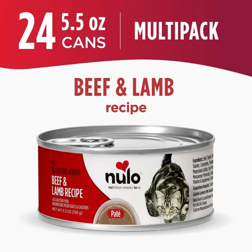 Vista 6 de Nulo Receta de Ternera y Cordero Paté - Comida húmeda enlatada para gatos, 5.5 onzas (paquete de 24)