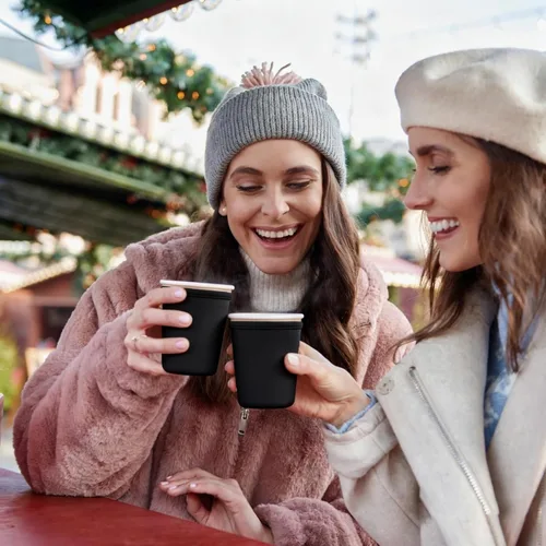 Vista 7 de Fundas de neopreno reutilizables aisladas para café helado, fundas para tazas de café helado, fundas para bebidas heladas y calientes