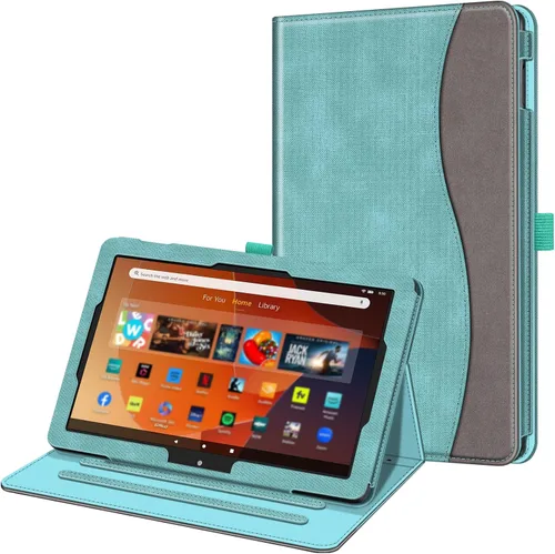 Vista 12 de Fintie Funda para tableta Amazon Fire HD 10 (13ª/11ª generación, versión 2023/2021) – Funda de soporte multiángulo con bolsillo de encendido y Negro