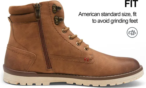 Vista 5 de Vostey - Botas tobilleras con cordones (Chukka), de senderismo, impermeables y estilo informal para hombre