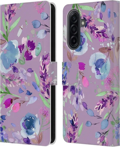 Vista 236 de Head Case Designs Officially Licensed Ninola Abstract Poppies Lilac Floral Leather Wallet Case Compatible with Samsung Galaxy A07 4G