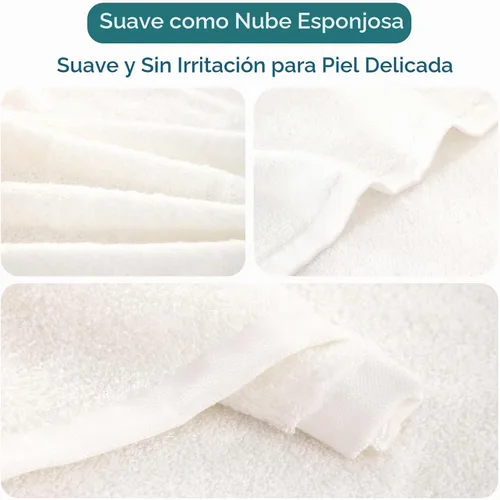 Vista 7 de Paquete de 6 paños para bebé, toallas faciales súper suaves para la Blanco