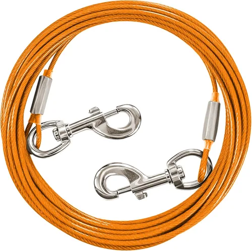 Vista 9 de Cable de Amarre para Perros, Correa para Perros de 20 pies - Cable de Amarre Resistente para Perros Grandes de hasta 125 libras - Cadena para Perros