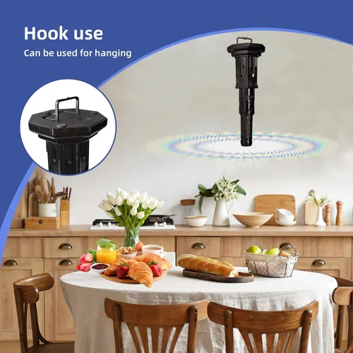 Vista 6 de 4 ventiladores de comida para mesas recargables, giratorio retráctil para comidas de interior, picnic, fiesta (negro)