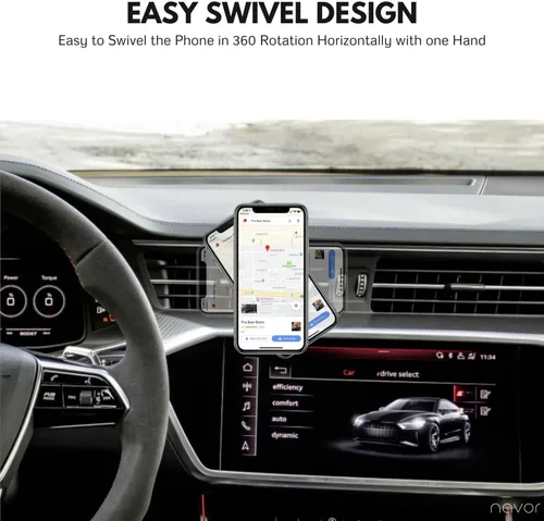 Vista 2 de Navor Soporte magnético universal para automóvil con ventilación de aire en color negro para iPhones y dispositivos Android