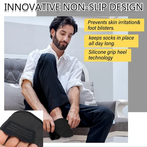 Vista 4 de 10 pares de calcetines invisibles para mujeres y hombres, calcetines de corte bajo de seda de hielo, calcetines delgados invisibles antideslizantes