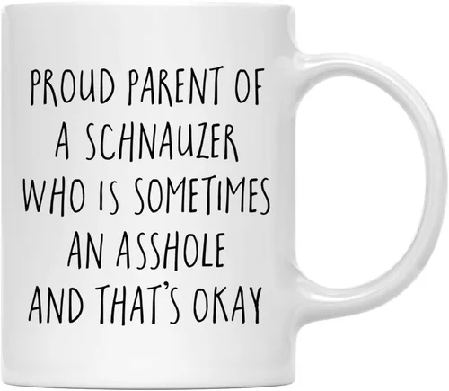 Vista 83 de Andaz Press Funny Dog - Taza de café de 11 onzas, regalo de broma, orgulloso padre de un afenpinscher que es a veces un gilipollas y eso está bien