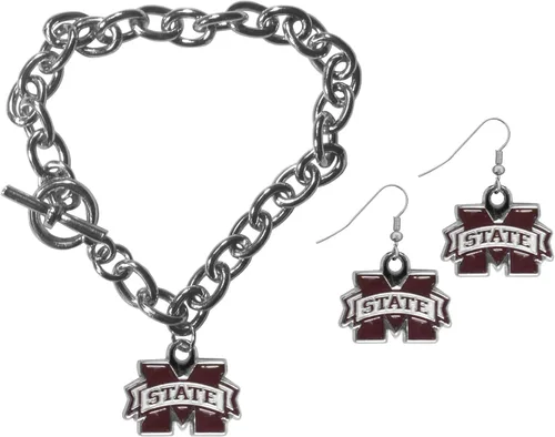 Vista 8 de Siskiyou Sports NCAA unisex-adult Chain Bracelet and Dangle Earring Set