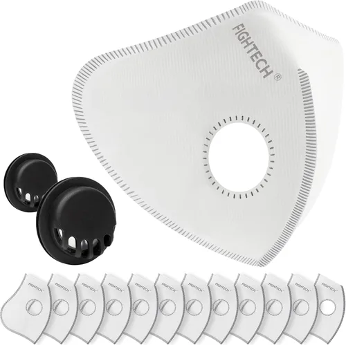 Vista 9 de FIGHTECH Máscara antipolvo – 3 tamaños – Mascarilla reutilizable con filtros de carbono y válvulas de aire para carpintería, construcción, mudanza