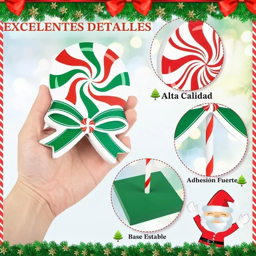 Vista 4 de Juego de 3 piezas de decoración de mesa de Navidad, dulces de madera, decoración de bandeja escalonada de Navidad roja, decoración rústica de mesa