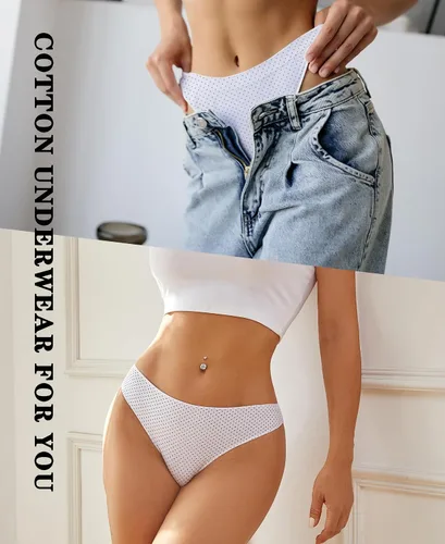 Vista 5 de Knowyou Ropa interior de algodón para mujer, bragas atrevidas para mujer, lindas bragas elásticas transpirables para mujer, paquete de 6