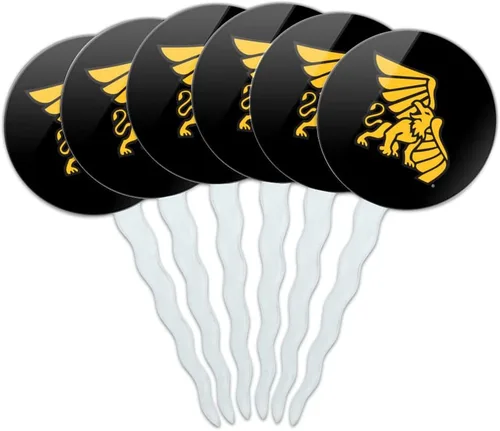Vista 9 de Abilene Christian - Juego de 6 palillos para cupcakes con logotipo secundario