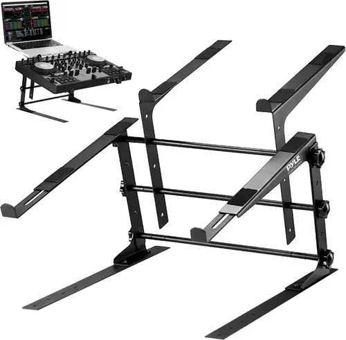 Vista 5 de Pioneer DJ DDJ-FLX4 - Controlador DJ de 2 decks, para Rekordbox y Serato + Soporte portátil Pyle para dos laptops